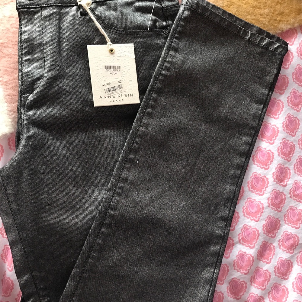 Amazing silver shiny jeans 12 Anne Klein
